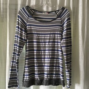 Kut From The Kloth Striped Long Sleeve Shirt Small